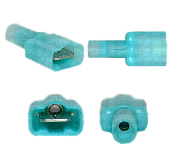 SKU4488 TERMINALITA AZUL MACHO AISLADA 2GUIAS CABLE 14-16