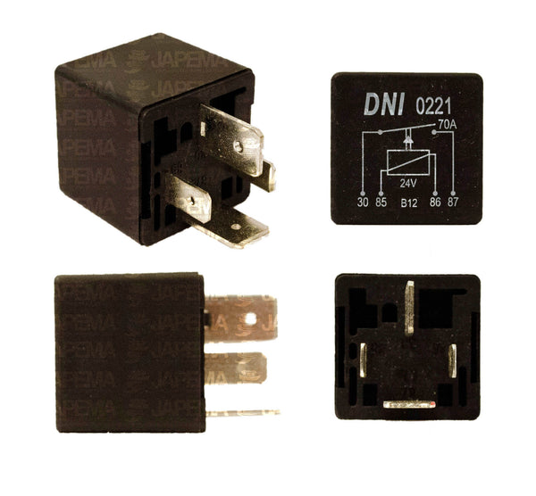 SKU6797 RELEVADOR 4 TERMINALES 24V 70 AMP UNIVERSAL MARCA ECONOMICA