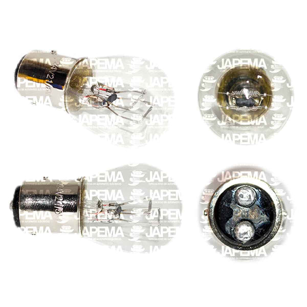 SKU7053 FOCO INCANDESCENTE 1157 / 1034 24V 21/5W BAY15d W8 2FILAM 2POLOS PATAS DISPAREJAS MARCA JAPEMA