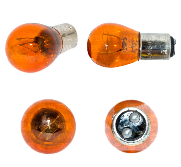 SKU10153 FOCO INCANDESCENTE 1157 / 1034 AMBAR 24V 21/5W BAY15d S8 2FILAM 2POLOS PATAS DISPAREJAS MARCA ECONOMICA