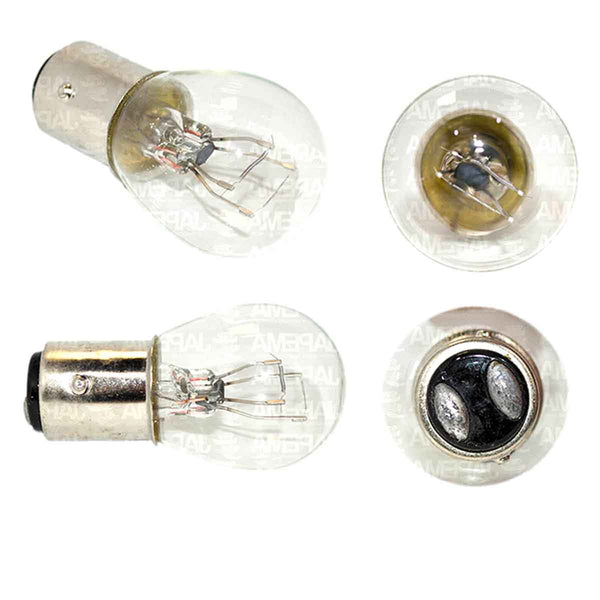 SKU6017 FOCO INCANDESCENTE 7225 12V 21/4W BAZ15d S8 2FILAMENTOS 2POLOS PATAS DISPAREJAS ESCUADRA FOCO MARCA ECONOMICA