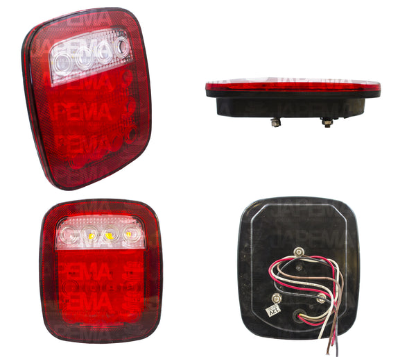 SKU9129 CALAVERA AUTOMOTRIZ LED BICOLOR CUADRADA 16LEDS MARCA JAPEMA