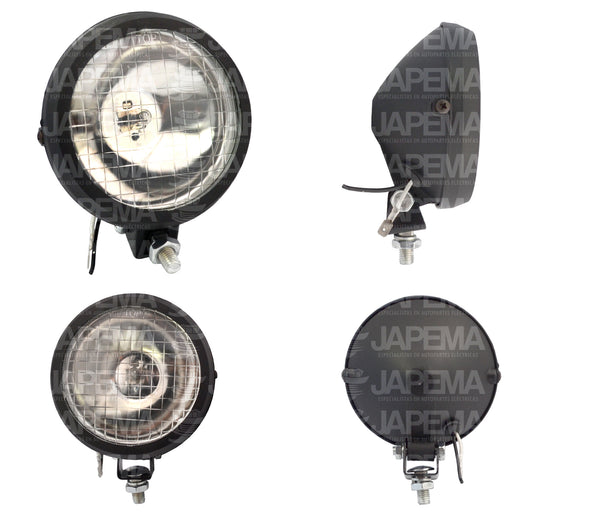 SKU5315 FARO AUXILIAR REDONDO 4" CON CARCAZA DE PLASTICO DE FOCO CAMBIABLE CON UNIDAD RAYADA MARCA ECONOMICA