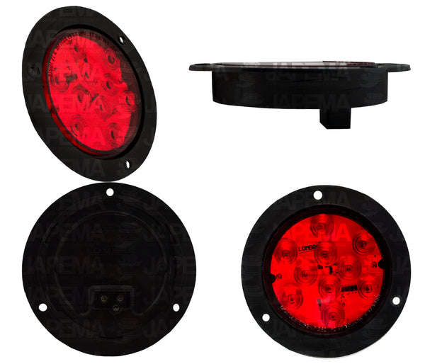 SKU14255 PLAFON LED REDONDO ATORNILLABLE 4" COLOR ROJO 12V-24V 10 LEDS MARCA JAPEMA