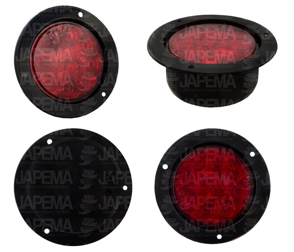 SKU7124 PLAFON LED REDONDO ATORNILLABLE 4" COLOR ROJO 12V-24V 10 LEDS MARCA ECONOMICA