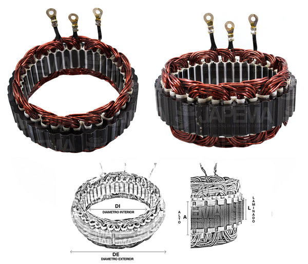 SKU738 ESTATOR ALTERNADOR DELCO 21SI, 22SI, 23SI 12V 145-160AMP MARCA JAPEMA