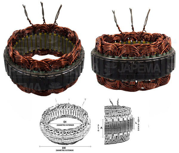 SKU4776 ESTATOR ALTERNADOR DELCO CS121D 12V 90AMP MARCA JAPEMA