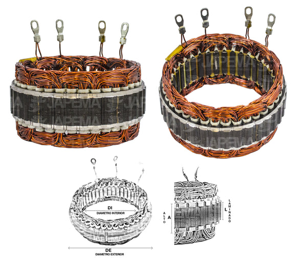 SKU4090 ESTATOR ALTERNADOR HITACHI 12V 70AMP  MARCA JAPEMA