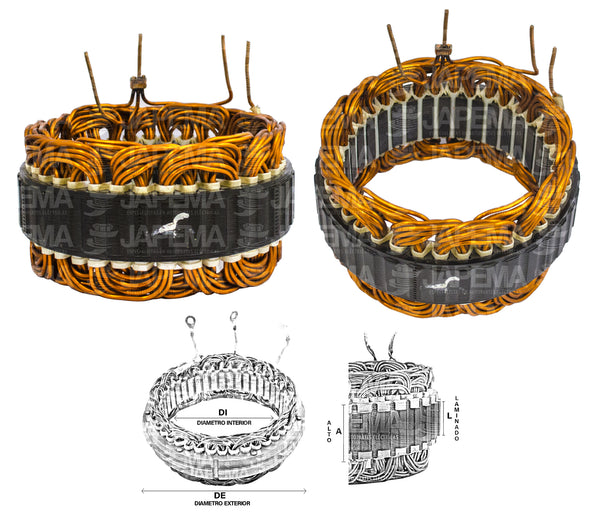 SKU8585 ESTATOR ALTERNADOR HITACHI 12V 60-70AMP  MARCA JAPEMA