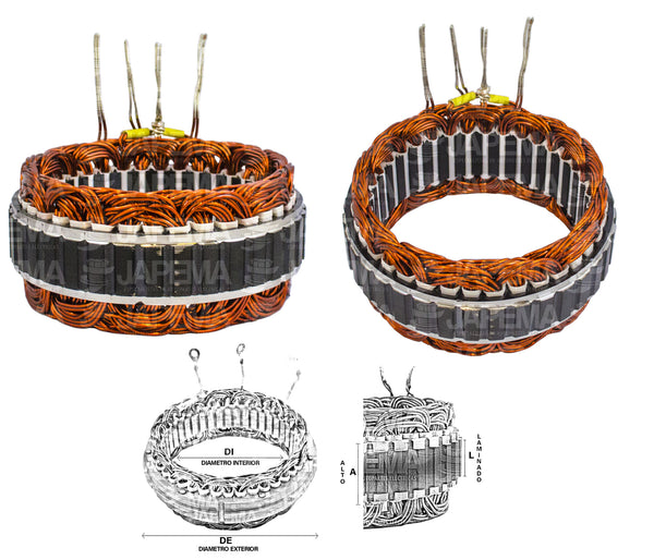 SKU753 ESTATOR ALTERNADOR MITSUBISHI 12V 90AMP MARCA JAPEMA