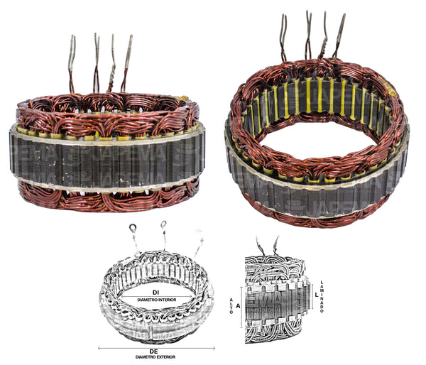 SKU5045 ESTATOR ALTERNADOR MITSUBISHI 12V 110AMP MARCA JAPEMA