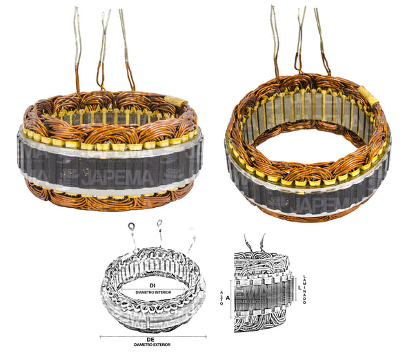 SKU8821 ESTATOR ALTERNADOR MITSUBISHI 12V 85AMP MARCA JAPEMA