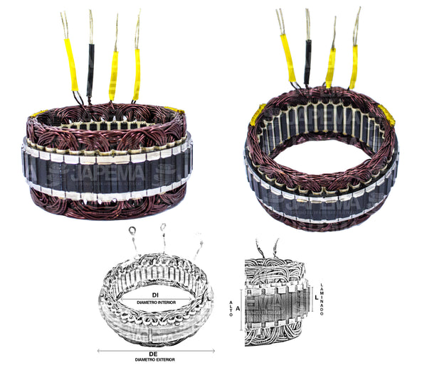 SKU8917 ESTATOR ALTERNADOR MANDO 12V 90AMP MARCA JAPEMA