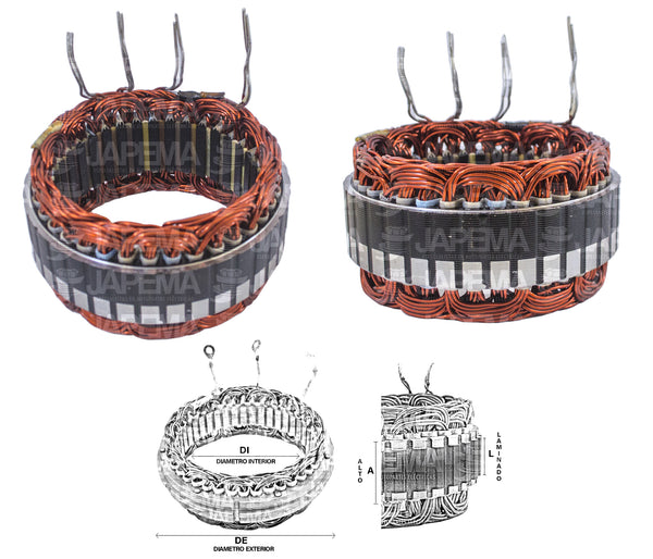 SKU603 ESTATOR ALTERNADOR FORD RC28 12V 90AMP MARCA JAPEMA