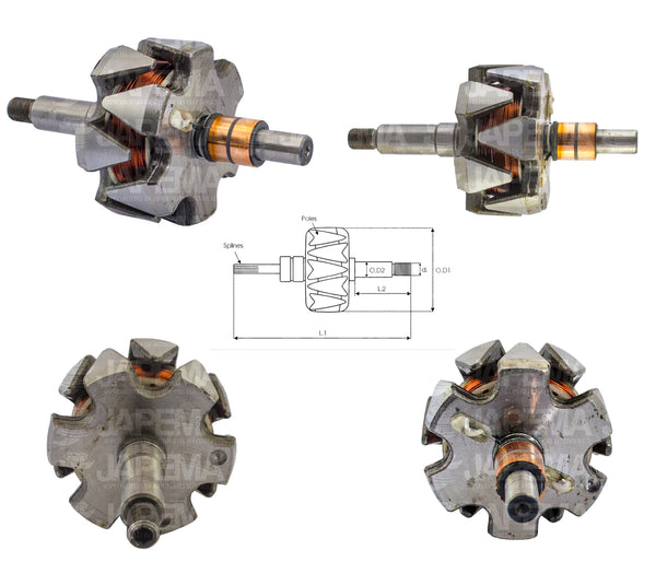 SKU2944 ROTOR ALTERNADOR DELCO 22SI 12V 145AMP MARCA JAPEMA