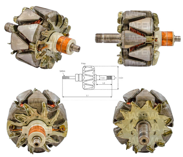SKU770 ROTOR ALTERNADOR FORD 3G 12V 95AMP MARCA JAPEMA