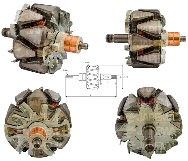 SKU771 ROTOR ALTERNADOR FORD 3G 12V 130AMP MARCA JAPEMA
