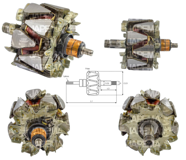 SKU6284 ROTOR ALTERNADOR MITSUBISHI 12V 100AMP MARCA JAPEMA
