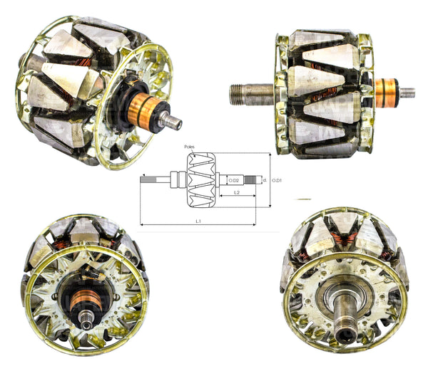 SKU6942 ROTOR ALTERNADOR MITSUBISHI 12V 150AMP MARCA JAPEMA