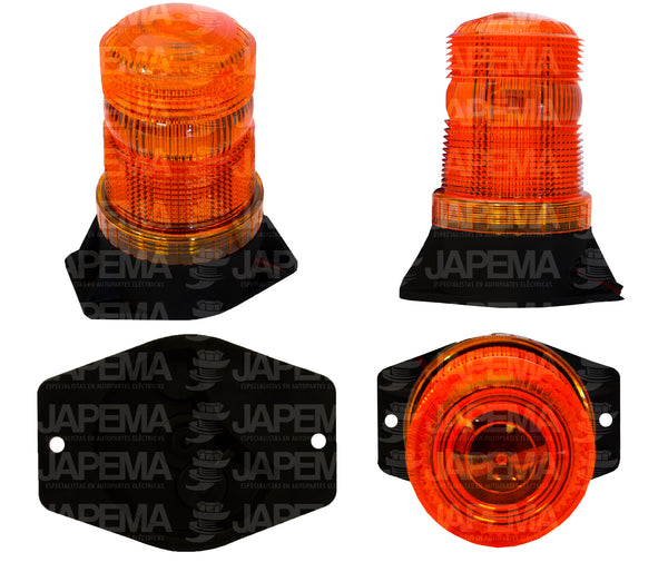 SKU9215 TORRETA DE ESTROBO LED AMBAR 12V-80V MARCA JAPEMA