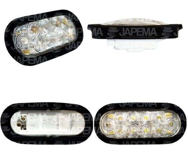 SKU10394 PLAFON LED OVALADO 2" COLOR BLANCO 12V-24V 10 LEDS MARCA JAPEMA