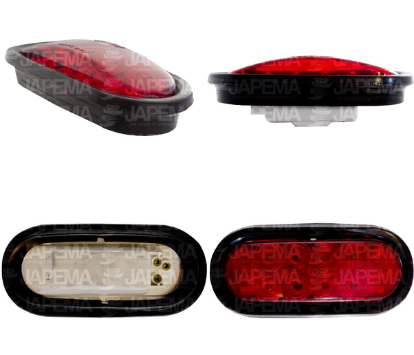 SKU9100 PLAFON LED OVALADO 2" COLOR ROJO 12V-24V 10 LEDS MARCA ECONOMICA
