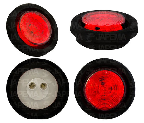 SKU9106 PLAFON LED REDONDO 2" COLOR ROJA 12V-24V 9 LEDS MARCA ECONOMICA