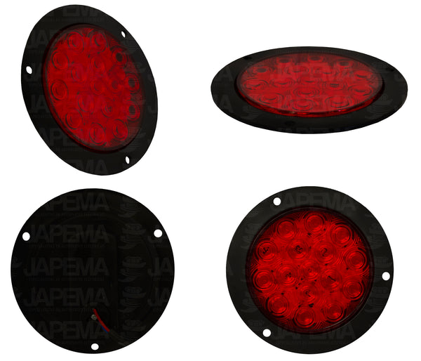SKU615 PLAFON LED REDONDO ATORNILLABLE 4" COLOR ROJO 12V-24V 16 LEDS MARCA JAPEMA