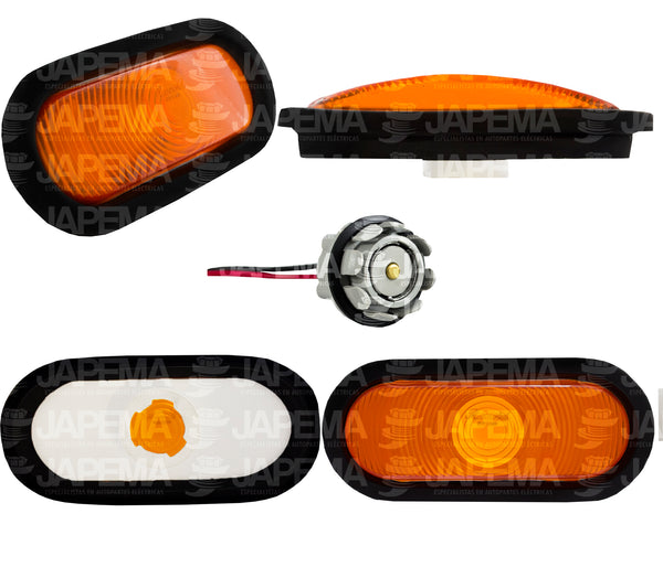 SKU425 PLAFON OVALADO FOCO CAMBIABLE 2" COLOR AMBAR MARCA ECONOMICA