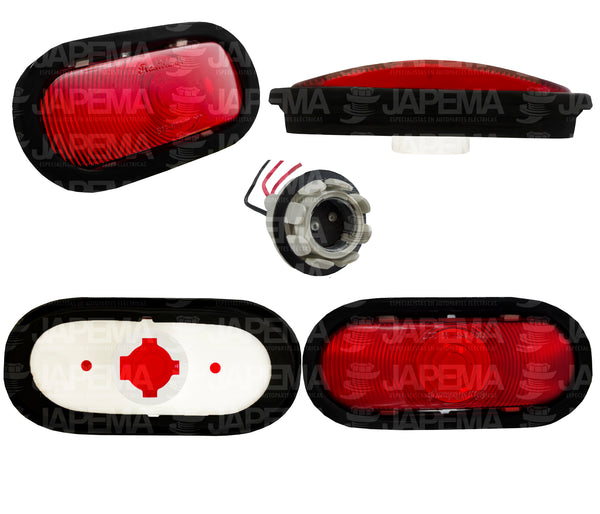 SKU2799 PLAFON OVALADO FOCO CAMBIABLE 2" COLOR ROJO MARCA ECONOMICA