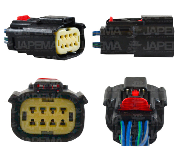 SKU13153 CONECTOR / ARNES 8 TERMINALES LUCES DELANTERAS HID MARCA JAPEMA CHEVROLET