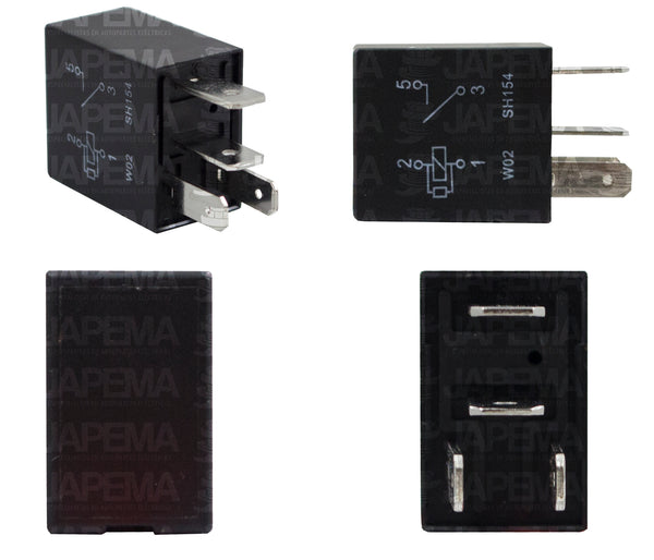 SKU329 RELEVADOR 4 TERMINALES 12V 20AMP VENTILADOR DE RADIADOR MARCA JAPEMA